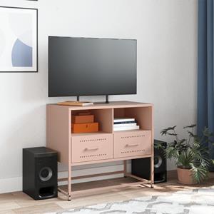 vidaXL Tv-meubel 68x39x60,5 cm staal roze