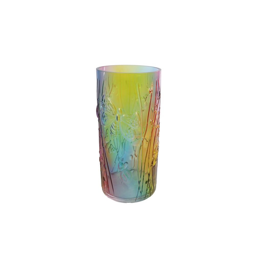 Merkloos Vaas Rainbow L Multicolor Glas Dia.12x25,5cm