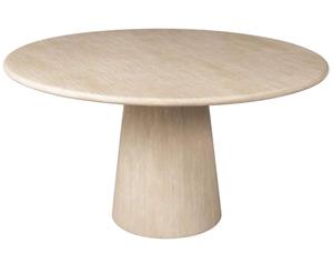 Richmond Interiors Richmond Ronde Eettafel Fictus Faux Travertin, 140cm - Beige