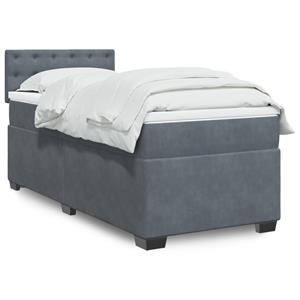 VidaXL Boxspring met matras fluweel donkergrijs 1-persoons (alleen AU)