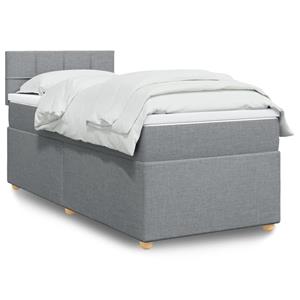 VidaXL Boxspring met matras stof lichtgrijs 80x200 cm