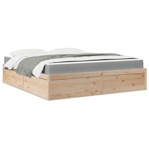 VidaXL Bed met matras massief grenenhout 180x200 cm