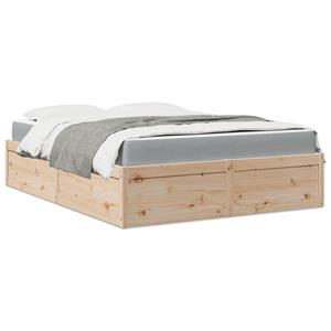 VidaXL Bed met matras massief grenenhout 160x200 cm