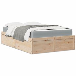 VidaXL Bed met matras massief grenenhout 120x200 cm