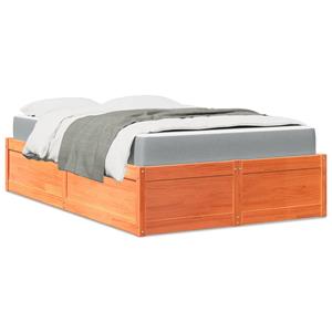 VidaXL Bed met matras massief grenenhout wasbruin 140x190 cm