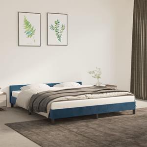 VidaXL Bedframe met hoofdeinde fluweel donkerblauw 160x200 cm