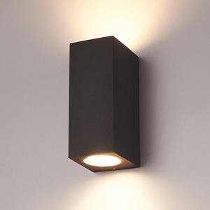 HOFTRONIC™ Selma dimbare LED wandlamp - Up & Down light - IP44 - excl. GU10 lichtbron - Zwart - Binnen en buiten - 3 jaar garantie