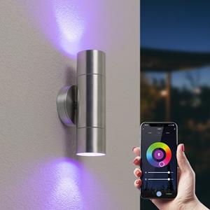 HOFTRONIC™ Smart WiFi+BLE - Dax LED wandlamp -Tweezijdig Up & Down - Alle kleuren - incl. 2x GU10 spots - IP65 voor binnen- en buitengebruik - RVS