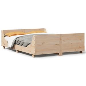 VidaXL Bedframe met hoofdbord massief grenenhout 160x200 cm