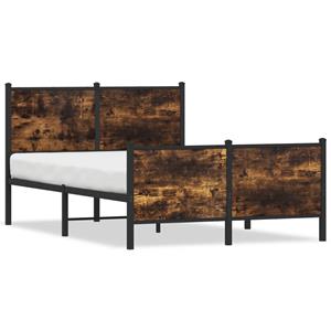 VidaXL Bedframe hoofd- en voeteneinde metaal gerookt eiken 120x190 cm