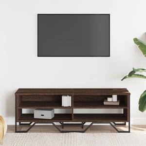 vidaXL Tv-meubel 122x34x41 cm bewerkt hout bruin eikenkleurig