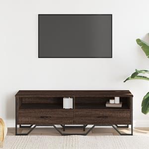 vidaXL Tv-meubel 122x34x41 cm bewerkt hout bruin eikenkleurig