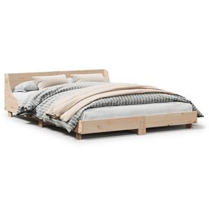 VidaXL Bedframe met hoofdbord massief grenenhout 160x200 cm