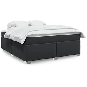 VidaXL Boxspring met matras kunstleer zwart 180x200 cm