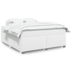 VidaXL Boxspring met matras kunstleer wit 180x200 cm