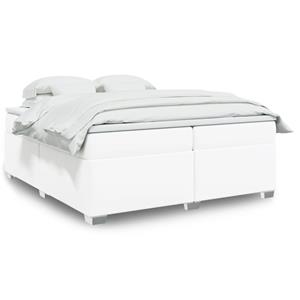 VidaXL Boxspring met matras kunstleer wit 200x200 cm