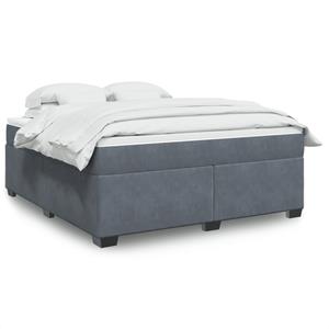 VidaXL Boxspring met matras fluweel donkergrijs 180x200 cm