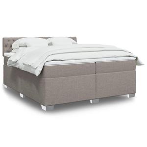 VidaXL Boxspring met matras stof taupe 200x200 cm