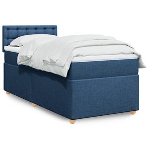 VidaXL Boxspring met matras stof blauw 80x200 cm