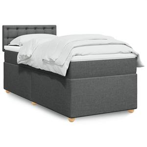 VidaXL Boxspring met matras stof donkergrijs 90x190 cm