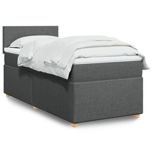 VidaXL Boxspring met matras stof donkergrijs Single