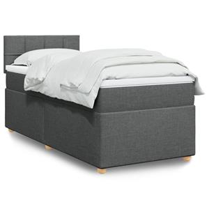 VidaXL Boxspring met matras stof donkergrijs Single