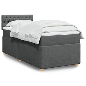 VidaXL Boxspring met matras stof donkergrijs Single