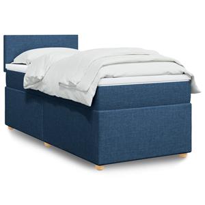 VidaXL Boxspring met matras stof blauw 80x200 cm