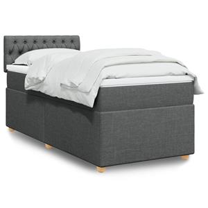 VidaXL Boxspring met matras stof donkergrijs 90x190 cm