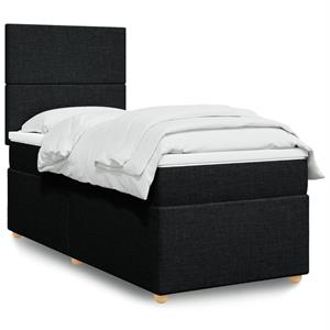 VidaXL Boxspring met matras stof zwart 90x190 cm