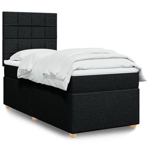 VidaXL Boxspring met matras stof zwart 90x190 cm