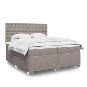 VidaXL Boxspring met matras stof taupe 200x200 cm