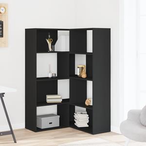 vidaXL Boekenkast 4-laags hoek 85x85x140 cm bewerkt hout zwart