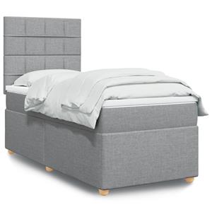 VidaXL Boxspring met matras stof lichtgrijs 90x190 cm