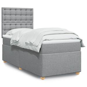 VidaXL Boxspring met matras stof lichtgrijs 90x190 cm