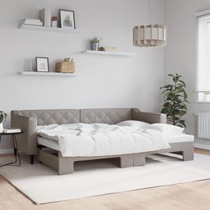 VidaXL Slaapbank met onderschuifbed 80x200 cm stof taupe