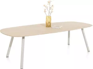 Niora eetkamertafel 240 x 115 cm - deens ovaal - metalen poot - silk grey naturel