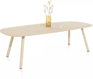 Niora eetkamertafel 210 x 110 cm - deens ovaal - houten poot