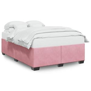 VidaXL Bedframe fluweel roze 140x190 cm