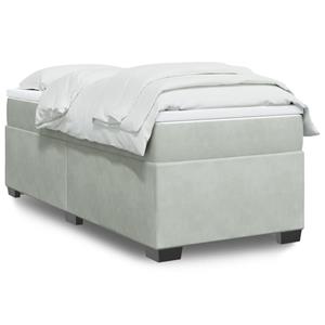 VidaXL Boxspring met matras fluweel lichtgrijs 90x190 cm