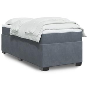 VidaXL Boxspring met matras fluweel donkergrijs 90x190 cm