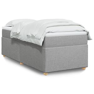 VidaXL Boxspring met matras stof lichtgrijs 90x200 cm