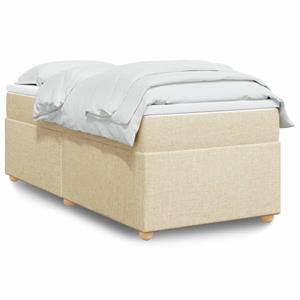 VidaXL Boxspring met matras stof crèmekleurig 100x200 cm