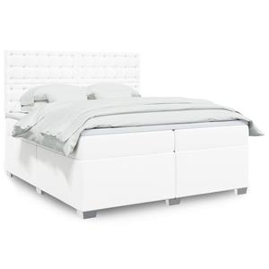 VidaXL Boxspring met matras kunstleer wit 200x200 cm