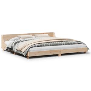 VidaXL Bedframe met hoofdbord massief grenenhout 200x200 cm