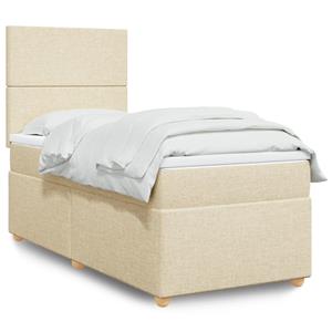 VidaXL Boxspring met matras stof crèmekleurig 80x200 cm