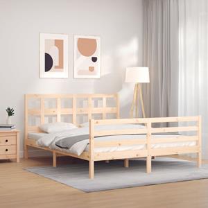 VidaXL Bedframe met hoofdbord massief hout 160x200 cm