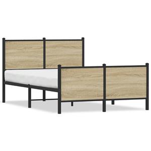 VidaXL Bedframe hoofd- en voeteneinde metaal sonoma eiken 120x200 cm