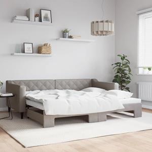 VidaXL Slaapbank met onderschuifbed 90x200 cm stof taupe