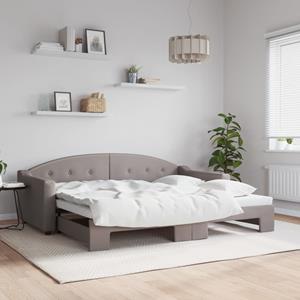 VidaXL Slaapbank met onderschuifbed 90x200 cm stof taupe